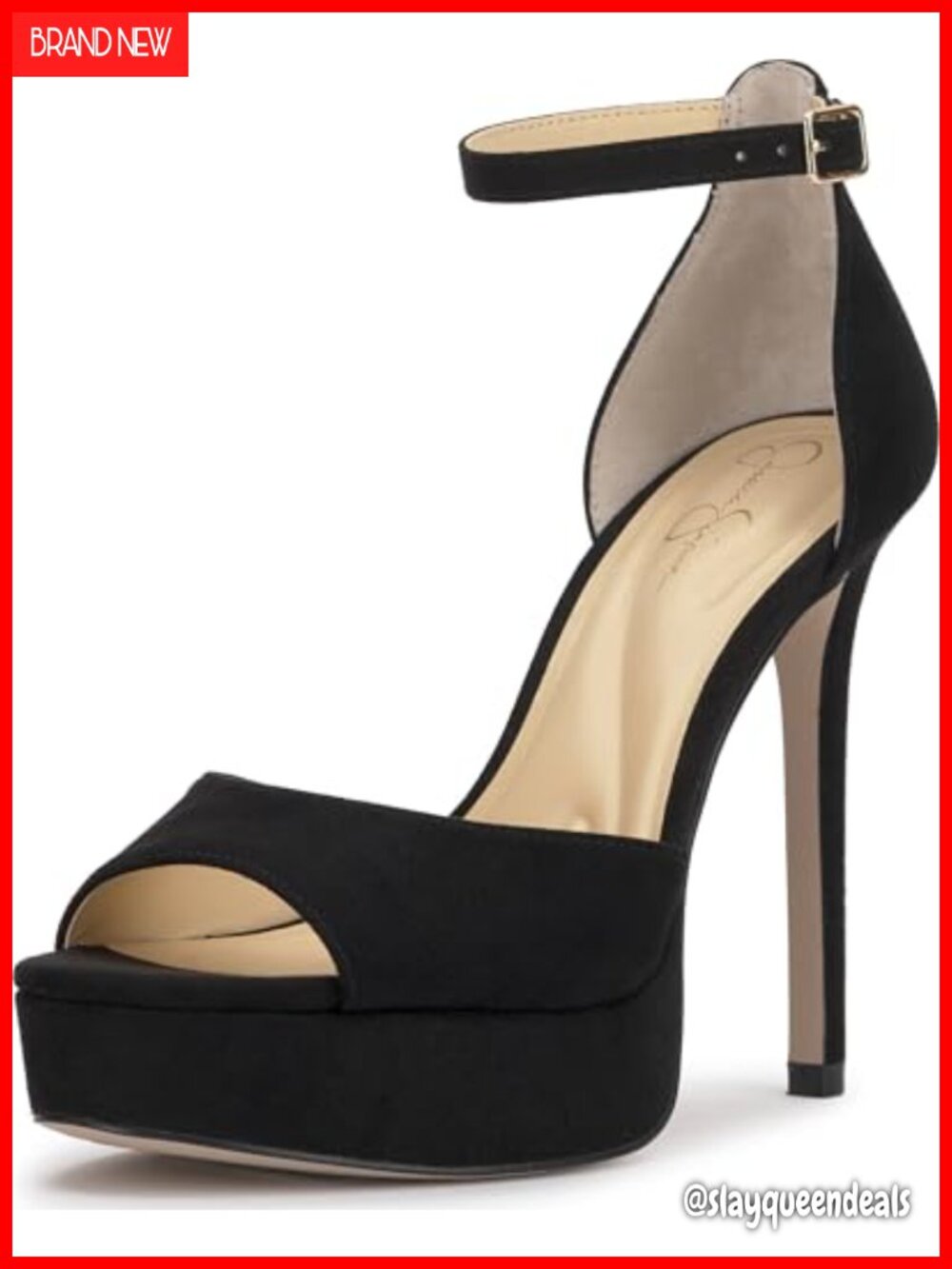 Jessica Simpson Platform Peep Toe Stiletto Pump Faux Leather Heels
